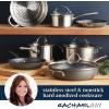 imageRachael Ray Professional Stainless SteelHard Anodized Nonstick Cookware Pots and Pans Set 11 Piece Gray and Silver