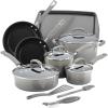 imageRachael Ray Brights Nonstick Cookware Pots and Pans Set 14 Piece Sea Salt GraySea Salt Gray