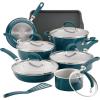 imageRachael Ray Create Delicious Nonstick Cookware Pots and Pans Set 13 Piece Teal ShimmerTeal Shimmer