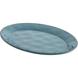 imageRachael Ray Cucina Dinnerware 10Inch x 14Inch Stoneware Oval Platter Cranberry RedAgave Blue