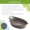 imageRachael Ray Solid Glaze Ceramics Bakeware  Baking Pan Oval  25 Quart Gray15 Quart