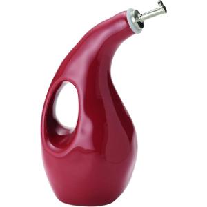imageRachael Ray Cucina Ceramics EVOO Olive Oil Bottle Dispenser with Spout  24 Ounce RedCranberry Red