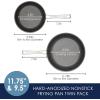 imageRachael Ray Cook  Create Hard Anodized Nonstick Frying PanSkillet with Helper Handle 14 Inch  Black2 Piece Set 9  1175