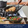 imageRachael Ray Cook  Create Hard Anodized Nonstick Frying PanSkillet with Helper Handle 14 Inch  Black2 Piece Set 9  1175