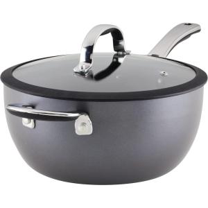 imageRachael Ray Cook  Create Hard Anodized Nonstick Frying PanSkillet with Helper Handle 14 Inch  Black45 Quarts