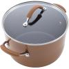imageRachael Ray Cucina Ceramic Nonstick Pots and Pans Set with Saucepans Saute Frying Pans Stockpot Lids Pan Protectors and Cooking Utensils 13 Piece Non Stick Cookware Set  PeppercornMushroom Brown