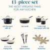 imageRachael Ray Cucina Ceramic Nonstick Pots and Pans Set with Saucepans Saute Frying Pans Stockpot Lids Pan Protectors and Cooking Utensils 13 Piece Non Stick Cookware Set  Marine BluePeppercorn