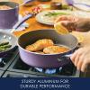 imageRachael Ray Cucina Ceramic Nonstick Pots and Pans Set with Saucepans Saute Frying Pans Stockpot Lids Pan Protectors and Cooking Utensils 13 Piece Non Stick Cookware Set  Marine BlueLavender Purple