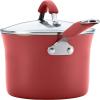 imageRachael Ray Cucina Ceramic Nonstick Pots and Pans Set with Saucepans Saute Frying Pans Stockpot Lids Pan Protectors and Cooking Utensils 13 Piece Non Stick Cookware Set  Marine BlueCranberry Red
