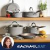 imageRachael Ray Cucina Ceramic Nonstick Pots and Pans Set with Saucepans Saute Frying Pans Stockpot Lids Pan Protectors and Cooking Utensils 13 Piece Non Stick Cookware Set  Marine BlueSea Salt Gray