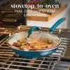 imageRachael Ray Cucina Ceramic Nonstick Pots and Pans Set with Saucepans Saute Frying Pans Stockpot Lids Pan Protectors and Cooking Utensils 13 Piece Non Stick Cookware Set  Marine BlueMarine Blue