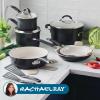 imageRachael Ray Cucina Ceramic Nonstick Pots and Pans Set with Saucepans Saute Frying Pans Stockpot Lids Pan Protectors and Cooking Utensils 13 Piece Non Stick Cookware Set  Marine BluePeppercorn