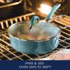 imageRachael Ray Cucina Ceramic Nonstick Pots and Pans Set with Saucepans Saute Frying Pans Stockpot Lids Pan Protectors and Cooking Utensils 13 Piece Non Stick Cookware Set  Marine BlueAgave Blue