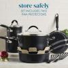 imageRachael Ray Cucina Ceramic Nonstick Pots and Pans Set with Saucepans Saute Frying Pans Stockpot Lids Pan Protectors and Cooking Utensils 13 Piece Non Stick Cookware Set  Marine BluePeppercorn