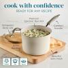 imageRachael Ray Cucina Ceramic Nonstick Pots and Pans Set with Saucepans Saute Frying Pans Stockpot Lids Pan Protectors and Cooking Utensils 13 Piece Non Stick Cookware Set  Marine BlueAlmond