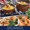 imageRachael Ray Cucina Ceramic Nonstick Pots and Pans Set with Saucepans Saute Frying Pans Stockpot Lids Pan Protectors and Cooking Utensils 13 Piece Non Stick Cookware Set  Marine BlueMushroom Brown