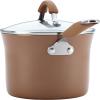 imageRachael Ray Cucina Ceramic Nonstick Pots and Pans Set with Saucepans Saute Frying Pans Stockpot Lids Pan Protectors and Cooking Utensils 13 Piece Non Stick Cookware Set  Marine BlueMushroom Brown