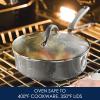 imageRachael Ray Cucina Ceramic Nonstick Pots and Pans Set with Saucepans Saute Frying Pans Stockpot Lids Pan Protectors and Cooking Utensils 13 Piece Non Stick Cookware Set  Marine BlueSea Salt Gray
