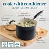 imageRachael Ray Cucina Ceramic Nonstick Pots and Pans Set with Saucepans Saute Frying Pans Stockpot Lids Pan Protectors and Cooking Utensils 13 Piece Non Stick Cookware Set  Marine BluePeppercorn
