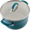 imageRachael Ray Cucina Ceramic Nonstick Pots and Pans Set with Saucepans Saute Frying Pans Stockpot Lids Pan Protectors and Cooking Utensils 13 Piece Non Stick Cookware Set  Marine BlueMarine Blue