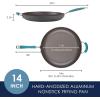 imageRachael Ray 87631T Cucina Hard Anodized Nonstick Skillet with Helper Handle 14 Inch Frying Pan GrayRedAgave Blue