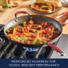 imageRachael Ray 87631T Cucina Hard Anodized Nonstick Skillet with Helper Handle 14 Inch Frying Pan GrayRedCranberry Red