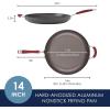 imageRachael Ray 87631T Cucina Hard Anodized Nonstick Skillet with Helper Handle 14 Inch Frying Pan GrayRedCranberry Red