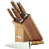 imageRachael Ray Cutlery Japanese Stainless Steel Knives Set with Sheaths 8Inch Chef Knife 5Inch Santoku Knife and 35Inch Paring Knife TealAcacia Wood