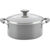 imageRachael Ray Get Cooking Stackable Nonstick Pots and Pans Cookware Set 8 Piece RedGray