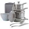imageRachael Ray Get Cooking Stackable Nonstick Pots and Pans Cookware Set 8 Piece RedGray