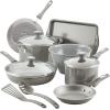 imageRachael Ray Get Cooking Stackable Nonstick Pots and Pans Cookware Set 8 Piece RedGray