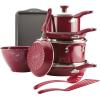 imageRachael Ray Get Cooking Stackable Nonstick Pots and Pans Cookware Set 8 Piece RedRed