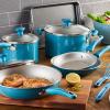 imageRachael Ray Get Cooking Stackable Nonstick Pots and Pans Cookware Set 8 Piece RedTurquoise