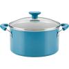 imageRachael Ray Get Cooking Stackable Nonstick Pots and Pans Cookware Set 8 Piece RedTurquoise
