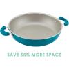 imageRachael Ray Get Cooking Stackable Nonstick Pots and Pans Cookware Set 8 Piece RedTurquoise