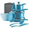 imageRachael Ray Get Cooking Stackable Nonstick Pots and Pans Cookware Set 8 Piece RedTurquoise
