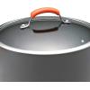 imageRachael Ray HardAnodized Nonstick Oval Pasta Pot  Stockpot with Lid and Pour Spout 8Quart Gray with Orange HandlesGray with Orange Handles
