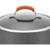 imageRachael Ray HardAnodized Nonstick Oval Pasta Pot  Stockpot with Lid and Pour Spout 8Quart Gray with Orange HandlesGray with Orange Handles