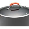 imageRachael Ray HardAnodized Nonstick Oval Pasta Pot  Stockpot with Lid and Pour Spout 8Quart Gray with Orange HandlesGray with Orange Handles
