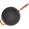 imageRachael Ray HardAnodized Nonstick Oval Pasta Pot  Stockpot with Lid and Pour Spout 8Quart Gray with Orange HandlesGray with Orange Handles