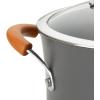 imageRachael Ray HardAnodized Nonstick Oval Pasta Pot  Stockpot with Lid and Pour Spout 8Quart Gray with Orange HandlesGray with Orange Handles