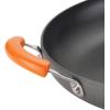 imageRachael Ray HardAnodized Nonstick Oval Pasta Pot  Stockpot with Lid and Pour Spout 8Quart Gray with Orange HandlesGray with Orange Handles