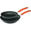 imageRachael Ray HardAnodized Nonstick Oval Pasta Pot  Stockpot with Lid and Pour Spout 8Quart Gray with Orange HandlesGray with Orange Handles