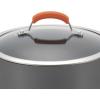 imageRachael Ray HardAnodized Nonstick Oval Pasta Pot  Stockpot with Lid and Pour Spout 8Quart Gray with Orange HandlesGray with Orange Handles
