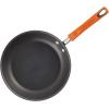 imageRachael Ray HardAnodized Nonstick Oval Pasta Pot  Stockpot with Lid and Pour Spout 8Quart Gray with Orange HandlesGray with Orange Handles