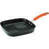 imageRachael Ray HardAnodized Nonstick Oval Pasta Pot  Stockpot with Lid and Pour Spout 8Quart Gray with Orange HandlesGray with Orange Handles