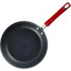imageRachael Ray HardAnodized Nonstick Oval Pasta Pot  Stockpot with Lid and Pour Spout 8Quart Gray with Orange HandlesGray with Red Handles