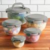 imageRachael Ray LeakProof Nestable Container Food Storage Bin Set 10Piece Clear with Gray LidsClear with Gray Lids