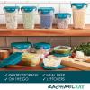 imageRachael Ray LeakProof Nestable Container Food Storage Bin Set 10Piece Clear with Gray LidsClear with Teal Lids