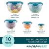imageRachael Ray LeakProof Nestable Container Food Storage Bin Set 10Piece Clear with Gray LidsClear with Teal Lids